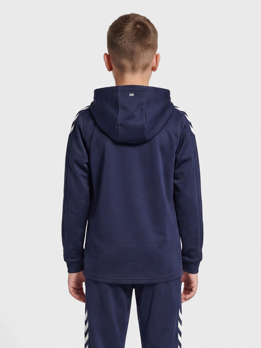 hmlCORE XK POLY ZIP HOOD SWEAT KIDS, MARINE, model
