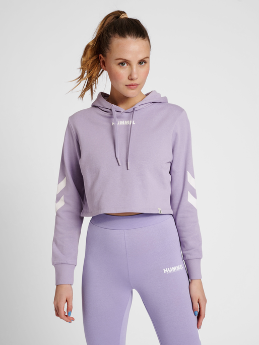 hmlLEGACY WOMAN CROPPED HOODIE, HEIRLOOM LILAC, model