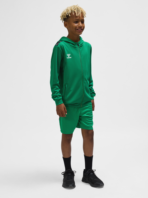 hmlAUTHENTIC PL ZIP HOODIE KIDS, JELLY BEAN, model