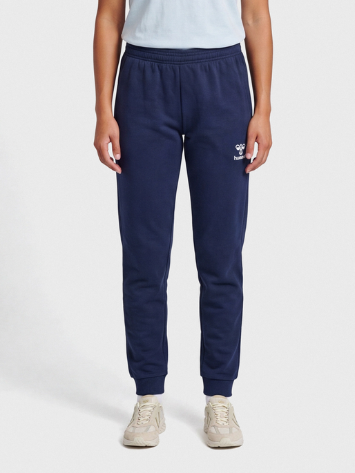 hmlMOVER COTTON CUFF PANTS WOMAN, MARINE, model