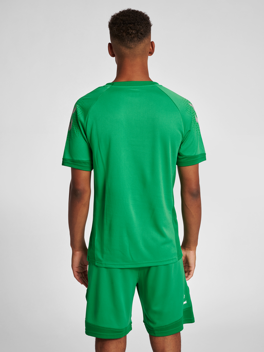 hmlLEAD S/S POLY JERSEY, JELLY BEAN, model