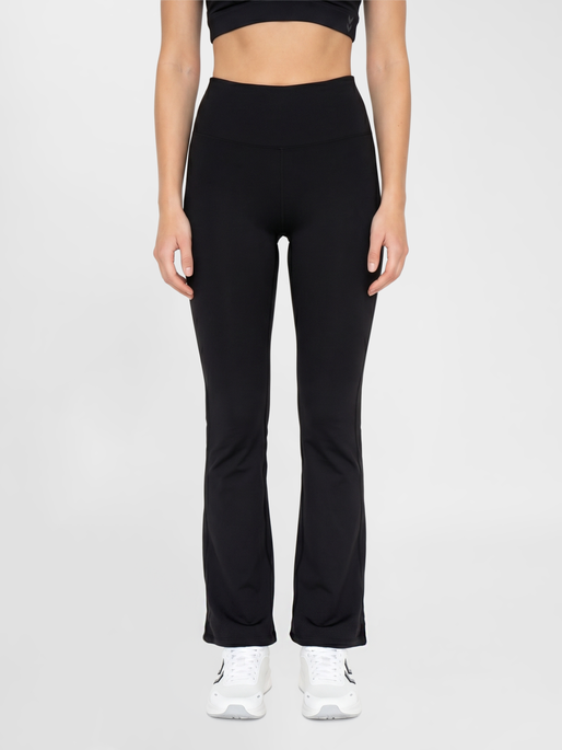hmlYOGA HIGH WAIST FLARE W TIGHTS, BLACK, model