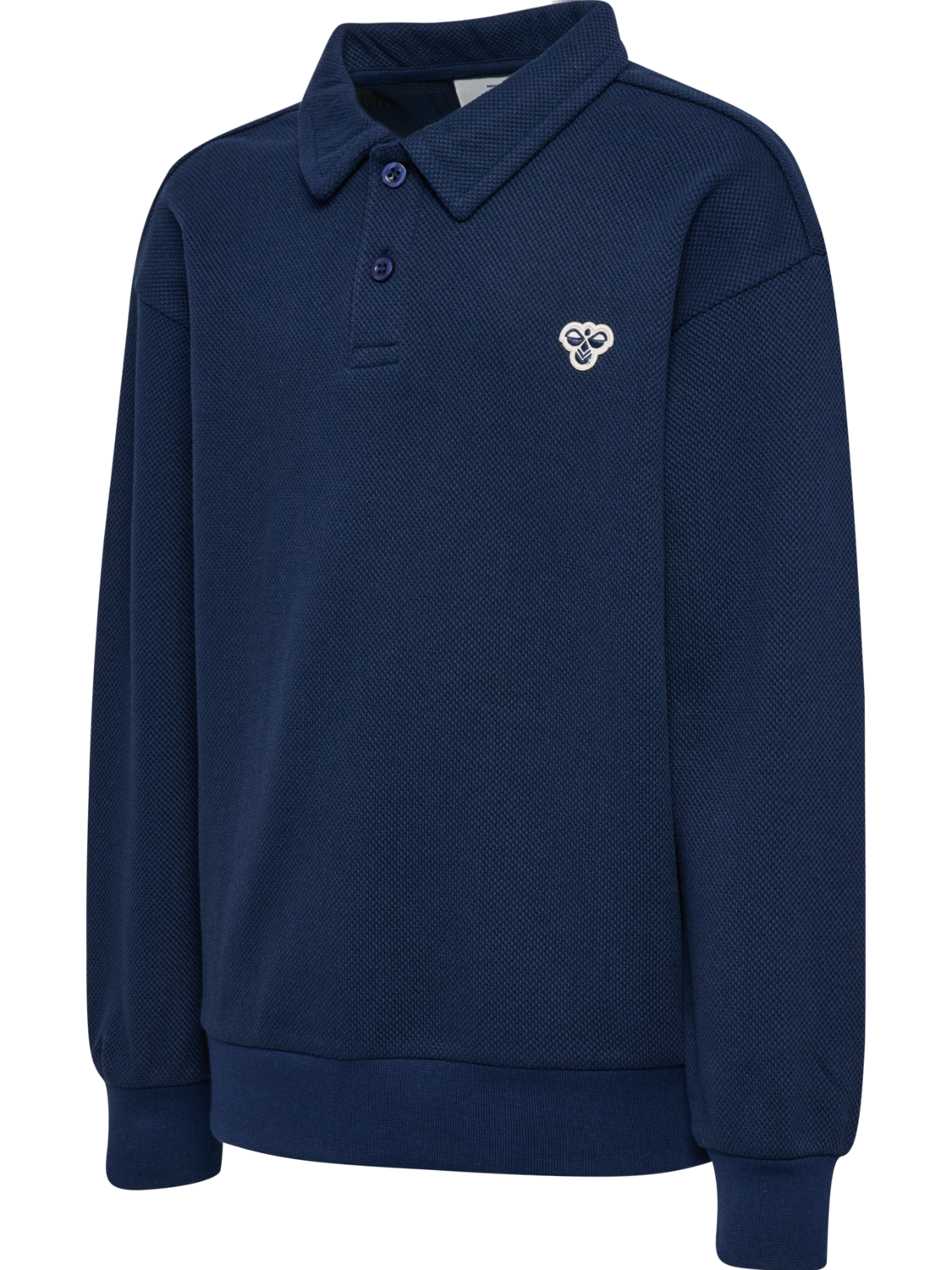 hmlJR LOOSE PIQUE POLO SWEATSHIRT, DRESS BLUES, packshot