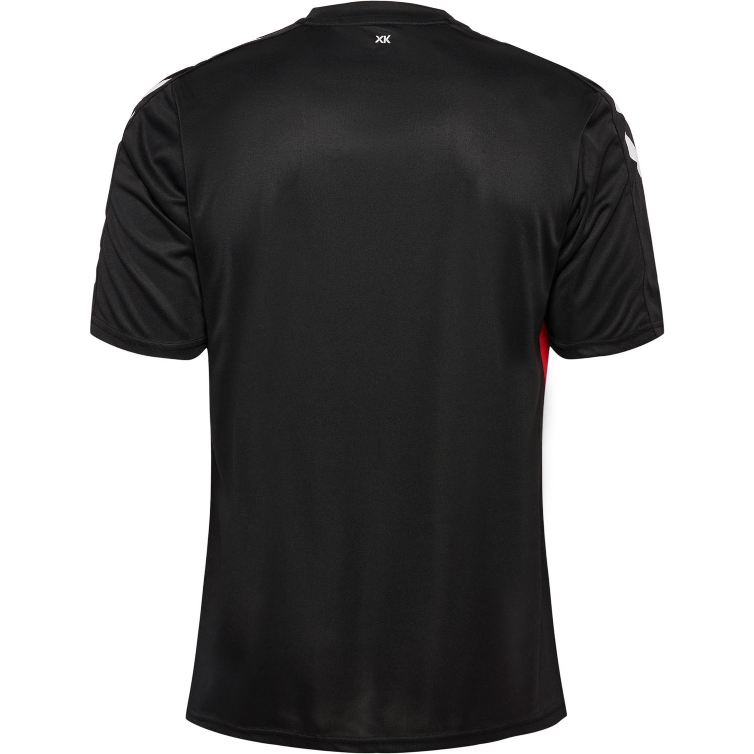 hmlCORE XK STRIPED JERSEY S/S, BLACK/TRUE RED, packshot