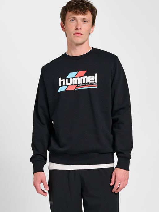 hmlGRAPHIC CREWNECK, BLACK, model