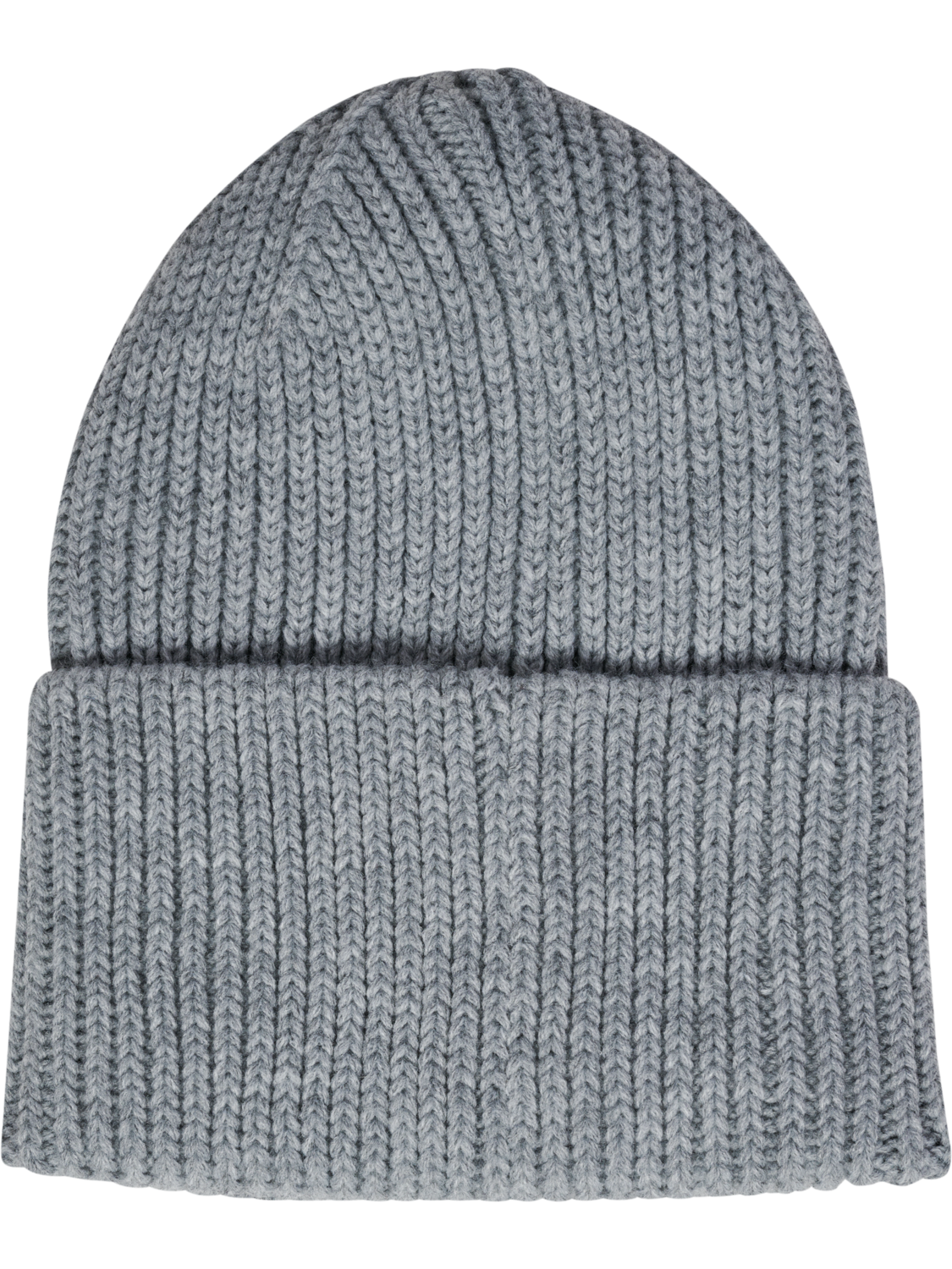 hmlJR HEAVY RIB KNIT BEANIE, GREY MELANGE, packshot