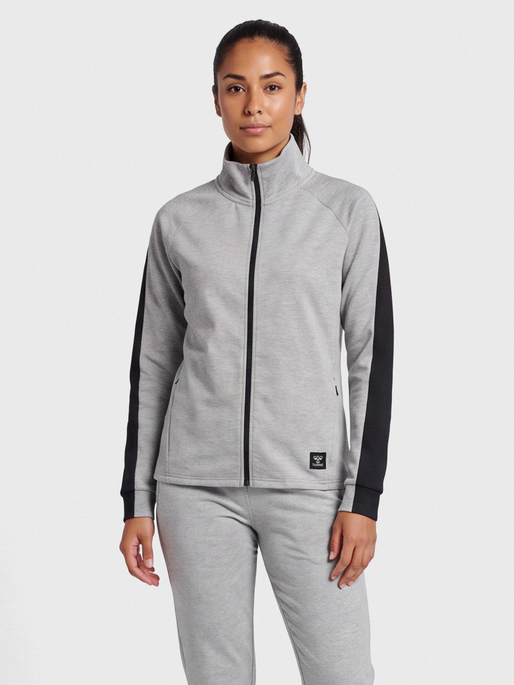 hmlESSI ZIP JACKET , GREY MELANGE, model