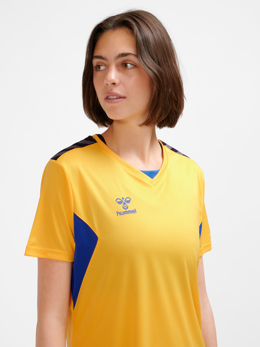 hmlAUTHENTIC PL JERSEY S/S WOMAN, SPORTS YELLOW/TRUE BLUE, model
