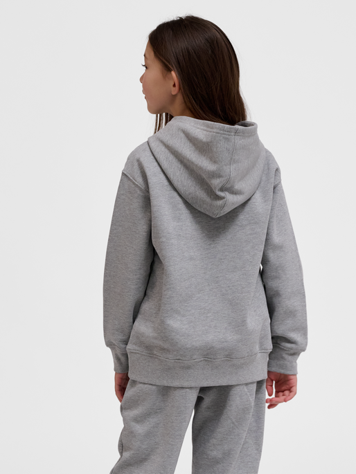 hmlCLEAN HOODIE, GREY MELANGE, model