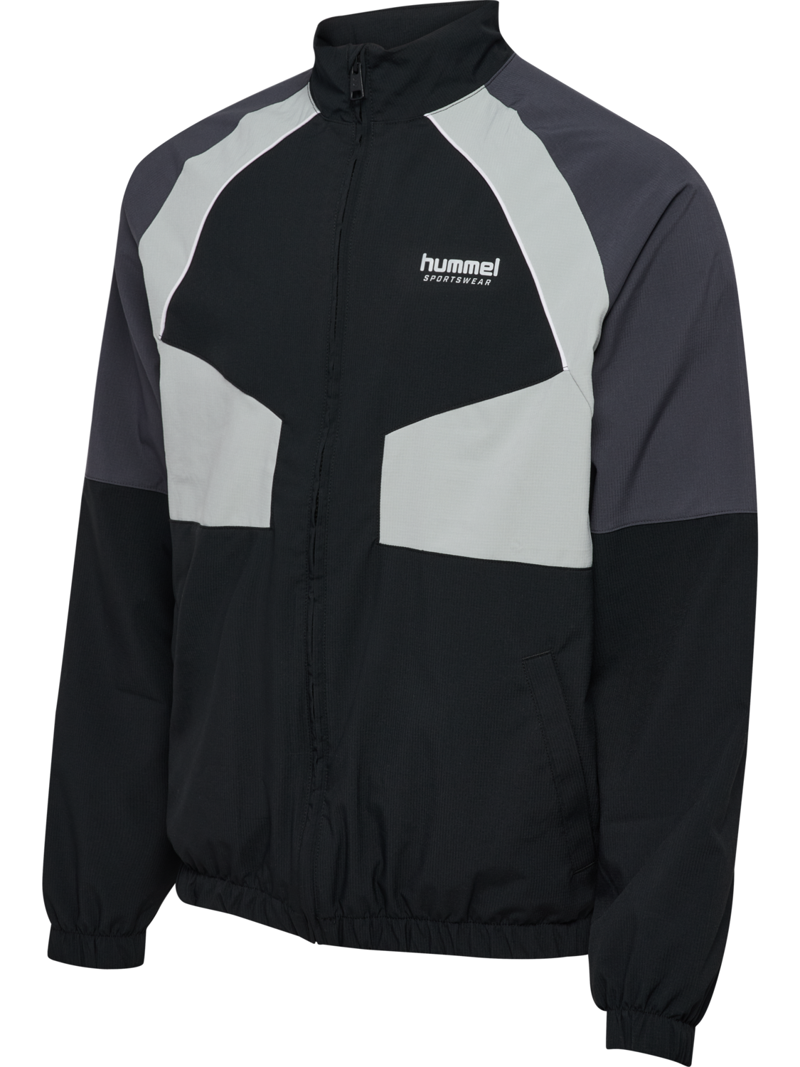 hmlLOOSE TRACK ZIPJACKET SPORTSWEAR, BLACK, packshot