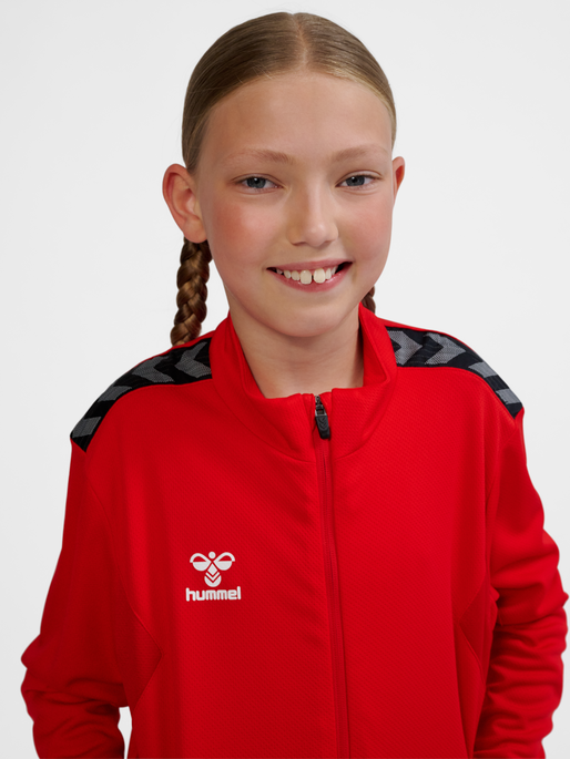 hmlAUTHENTIC PL ZIP JACKET KIDS, TRUE RED, model