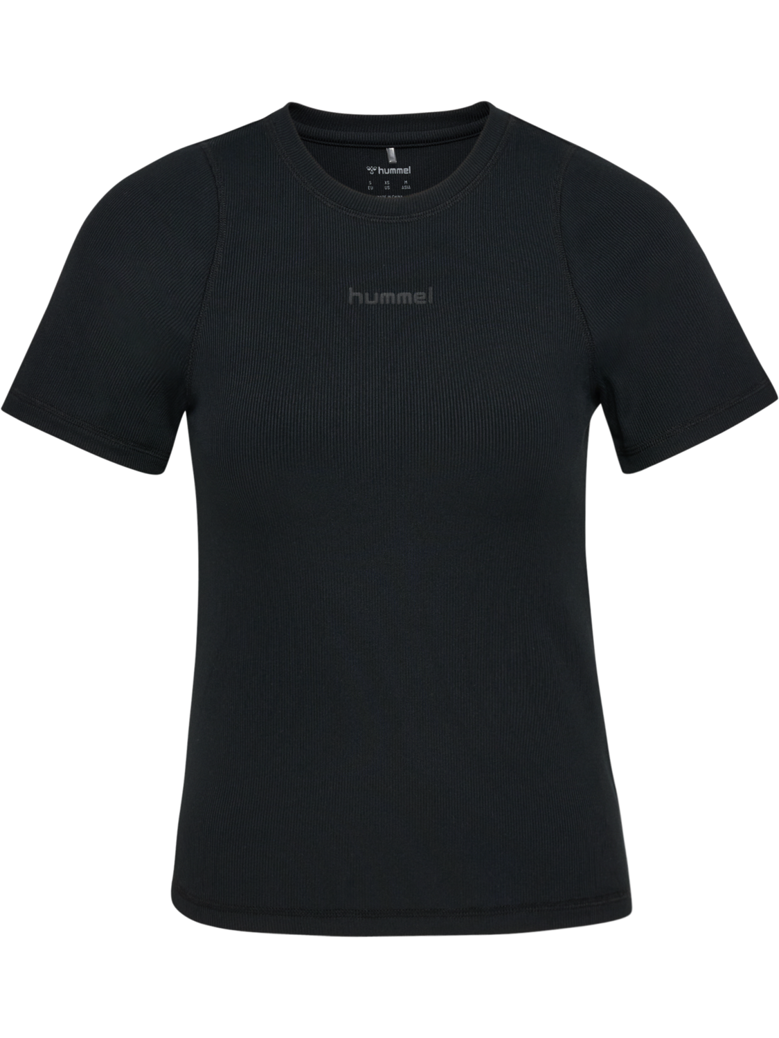 hmlPULSE RIB W T-SHIRT S/S, BLACK, packshot