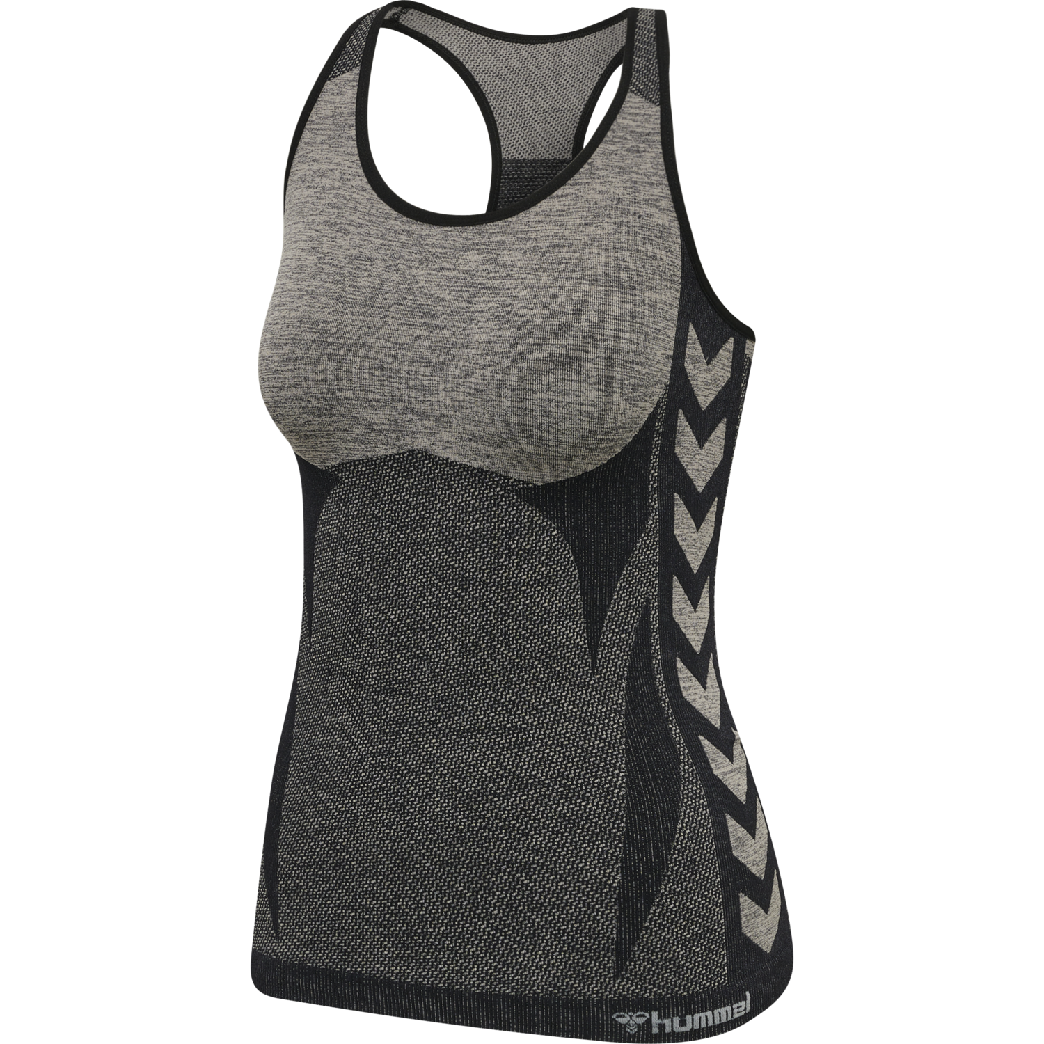 hmlCLEA SEAMLESS TOP, CHATEAU GRAY/BLACK MELANGE, packshot