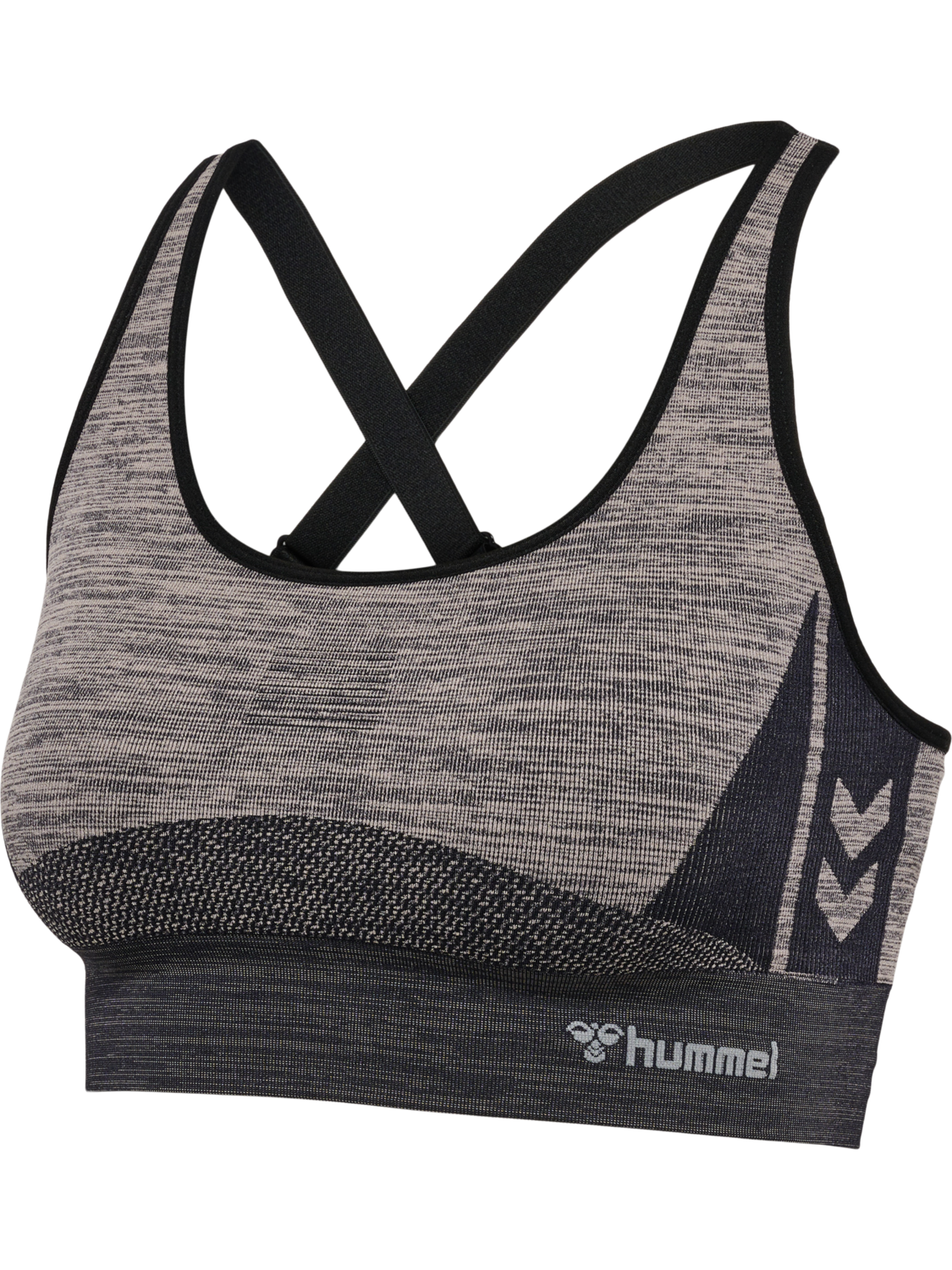 hmlCLEA SEAMLESS  SPORTS TOP, CHATEAU GRAY/BLACK MELANGE, packshot