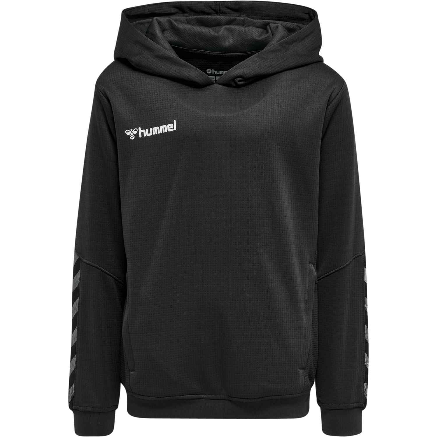 hmlAUTHENTIC KIDS POLY HOODIE, BLACK/WHITE, packshot