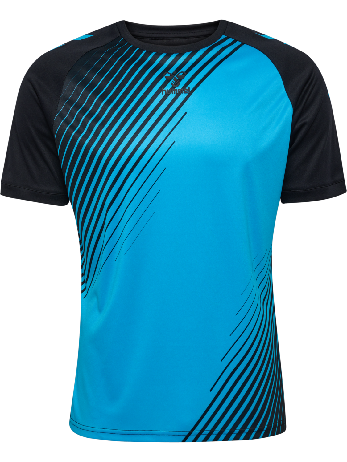 hmlGRAPHIC UNIVERSE JERSEY S/S, BLACK/NEON BLUE, packshot