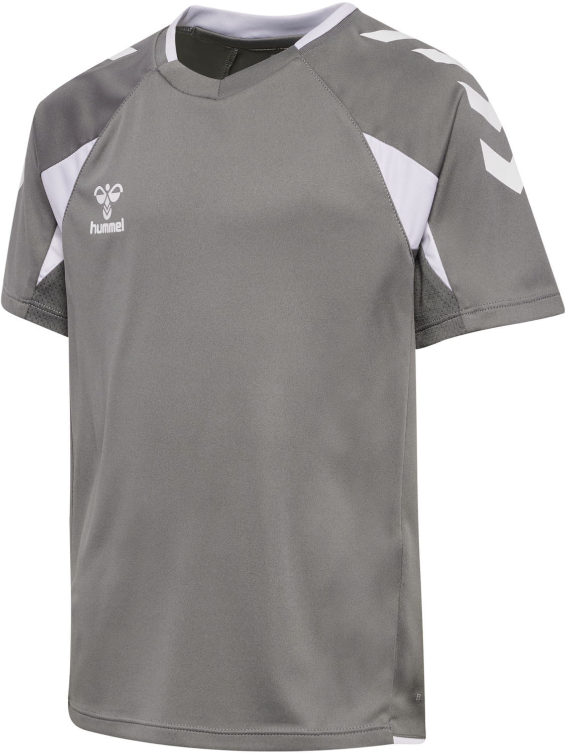 hmlCORE 2.0 JERSEY S/S KIDS, STEEL GRAY/WHITE, packshot