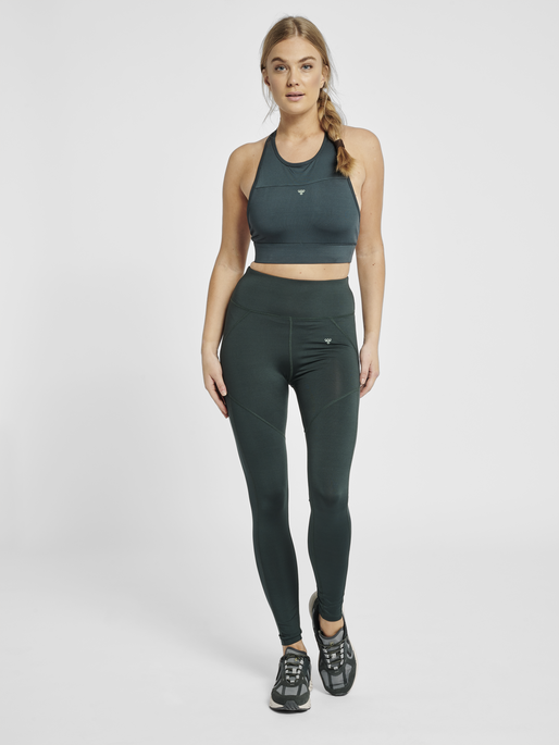 hmlNORMA HIGH WAIST TIGHTS, DARKEST SPRUCE, model