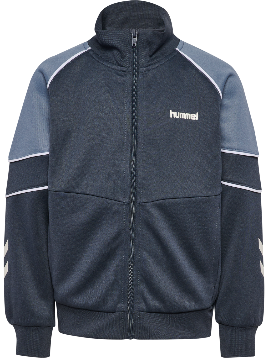 hmlJR REG POLY BLOCK ZIP JACKET, OMBRE BLUE, packshot