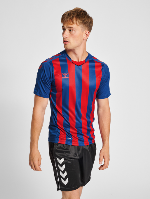 hmlCORE XK STRIPED JERSEY S/S, TRUE BLUE/TRUE RED, model