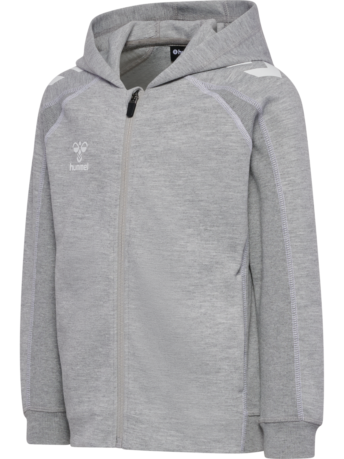 hmlMOVE 2.0 ZIP HOODIE KIDS, GREY MELANGE, packshot