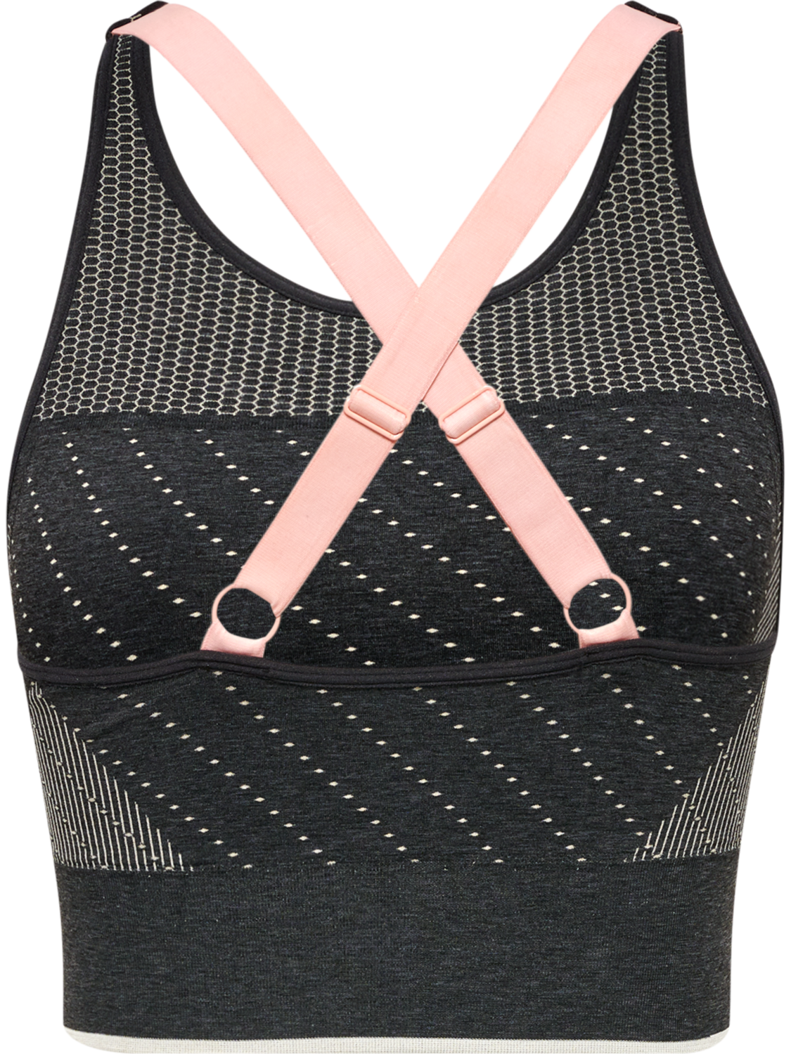 hmlMT HANA SEAMLESS SPORTS TOP, BLACK MELANGE, packshot