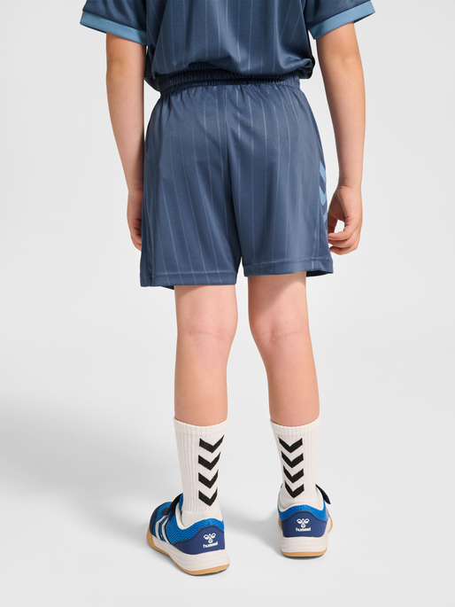 hmlJR GOAL STRIPE SHORTS, BERING SEA, model
