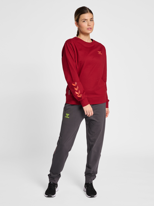 hmlOFFGRID COTTON PANTS WO, FORGED IRON/NASTURIUM, model