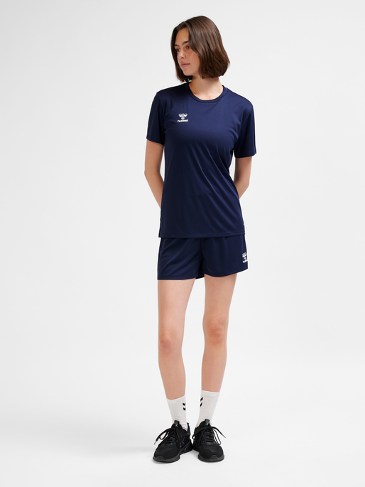 hmlESSENTIAL JERSEY S/S WOMAN, MARINE, model