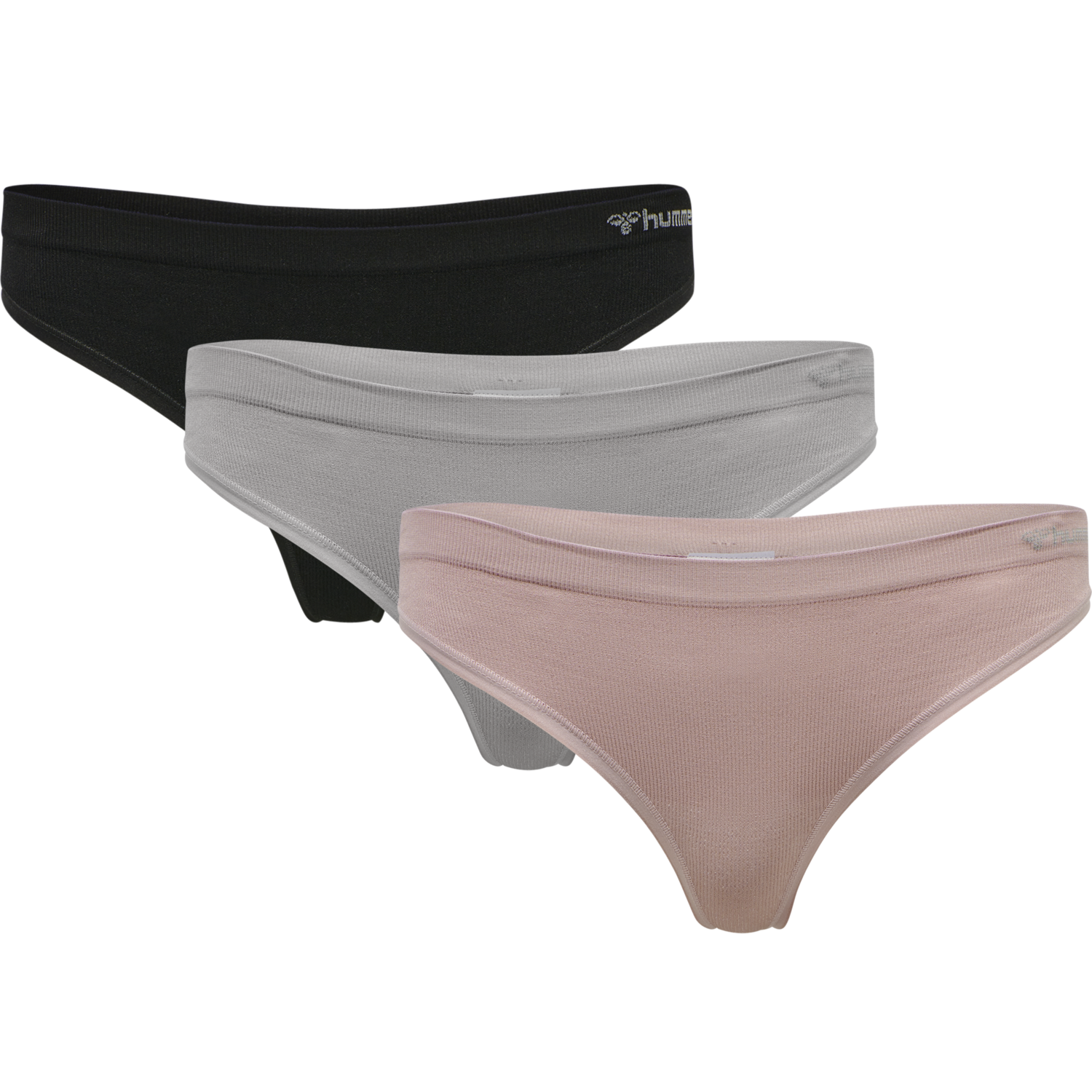 hmlJUNO 3 PACK SEAMLESS THONG, ASH ROSE/BLACK/PALOMA, packshot