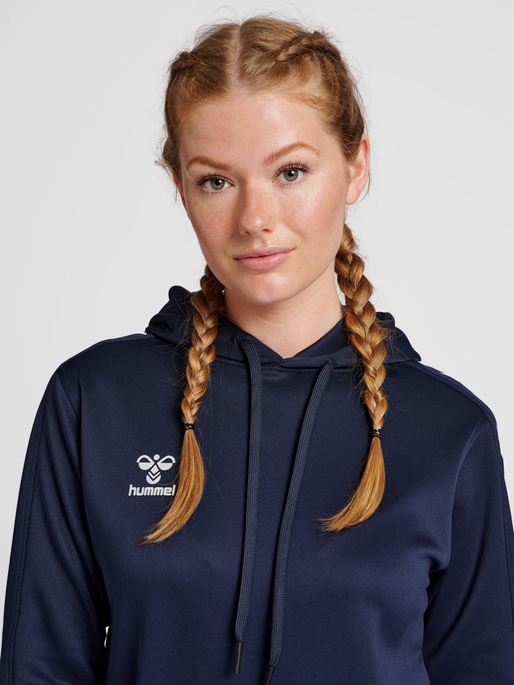 hmlCORE XK POLY SWEAT HOODIE WOMAN, MARINE, model