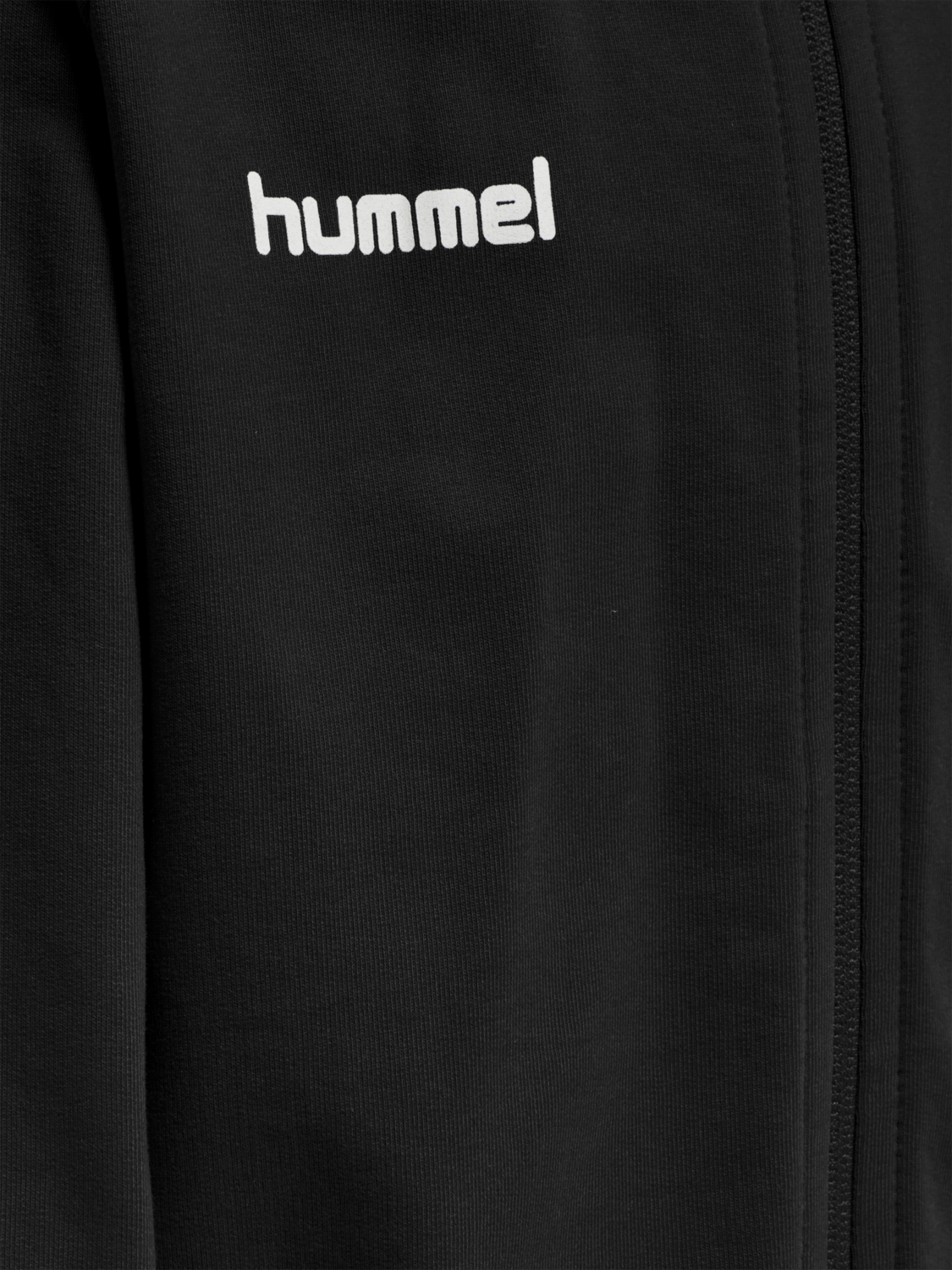 HMLGO KIDS COTTON ZIP HOODIE, BLACK, packshot