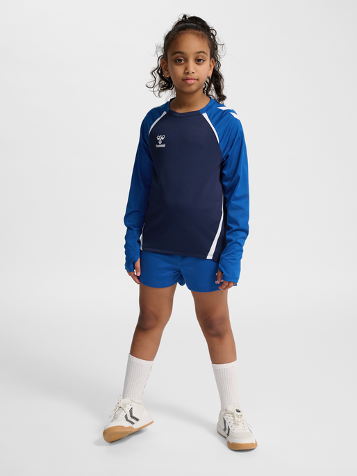 hmlLEAD 2.0 CREW SWEAT KIDS, MARINE/TRUE BLUE, model