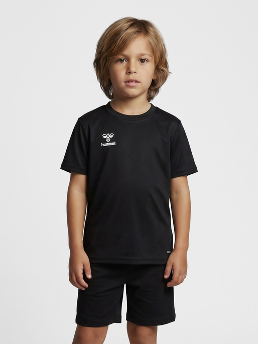 hmlESSENTIAL JERSEY S/S KIDS, BLACK, model