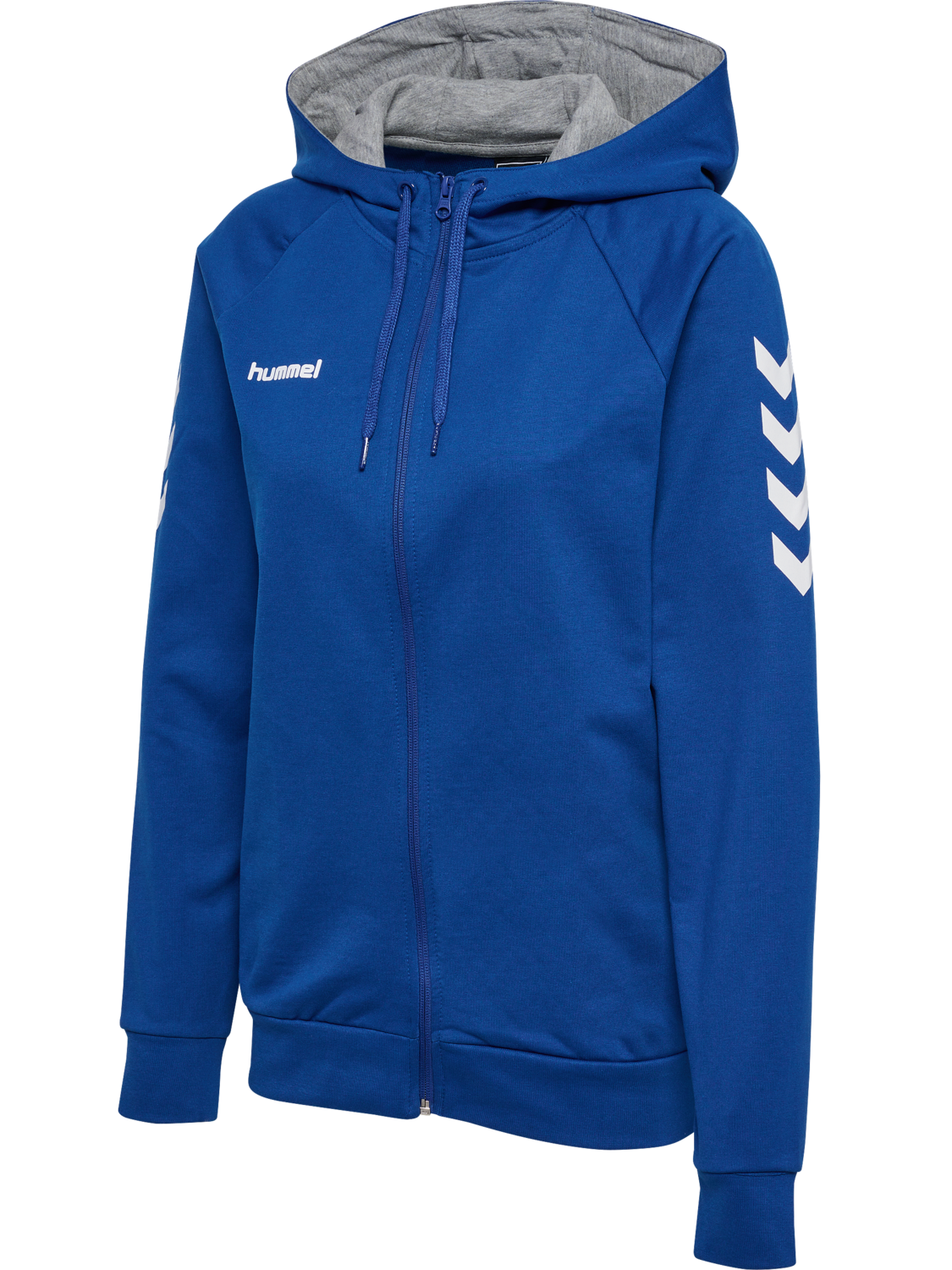 HMLGO COTTON ZIP HOODIE WOMAN, TRUE BLUE, packshot