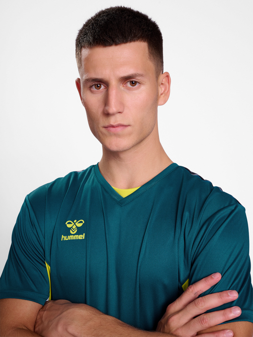 hmlAUTHENTIC PL JERSEY S/S, BLUE CORAL/SULPHUR SPRING, model