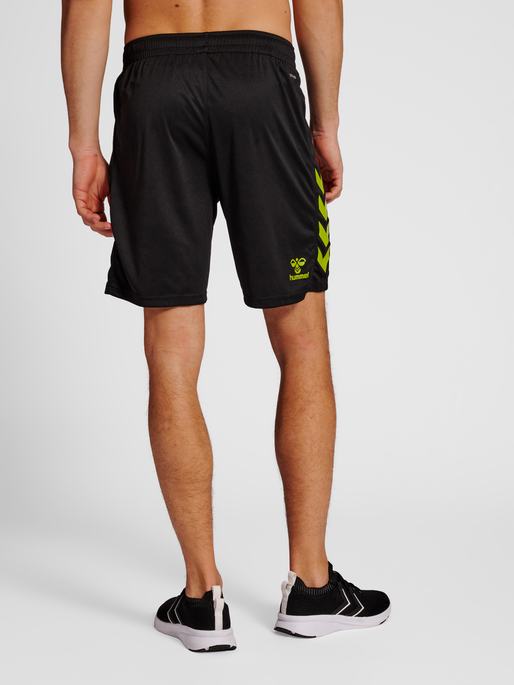 hmlCORE XK POLY SHORTS, BLACK/LIME POPSICLE, model