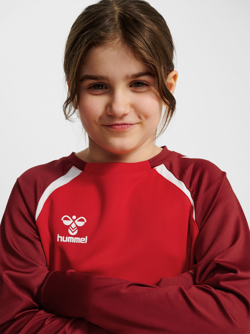 hmlLEAD 2.0 CREW SWEAT KIDS, TRUE RED/MAROON, model