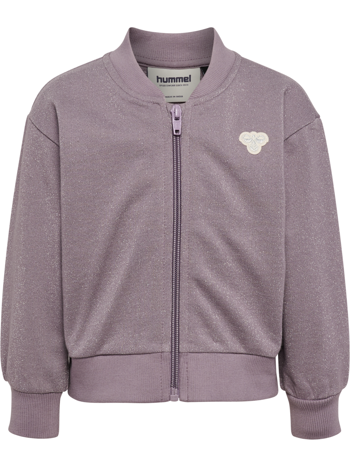 hmlMINI LOOSE GLI ZIP JACKET BEE, GRAY RIDGE, packshot