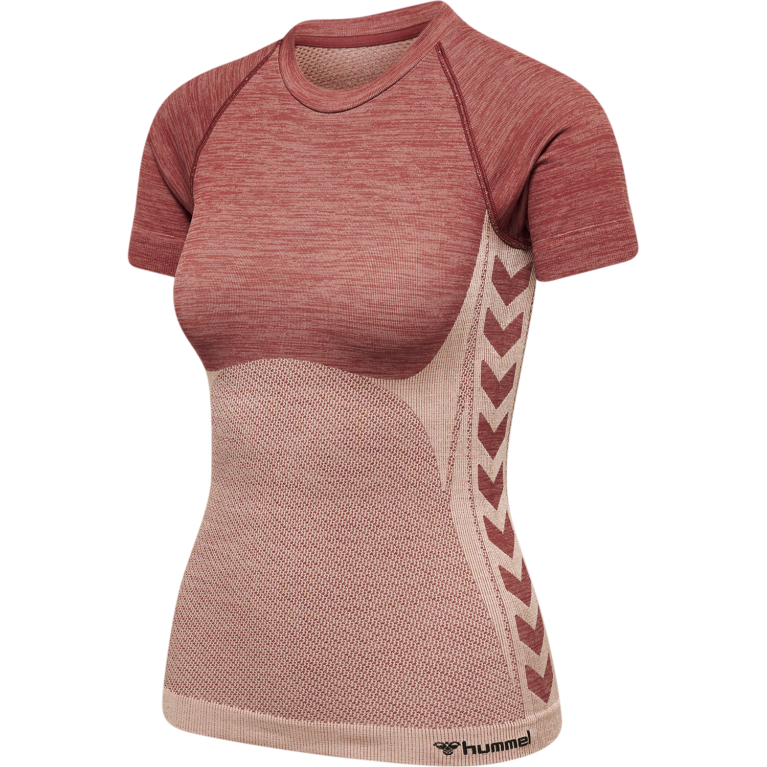hmlCLEA SEAMLESS TIGHT T-SHIRT, WITHERED ROSE/ROSE TAN MELANGE, packshot