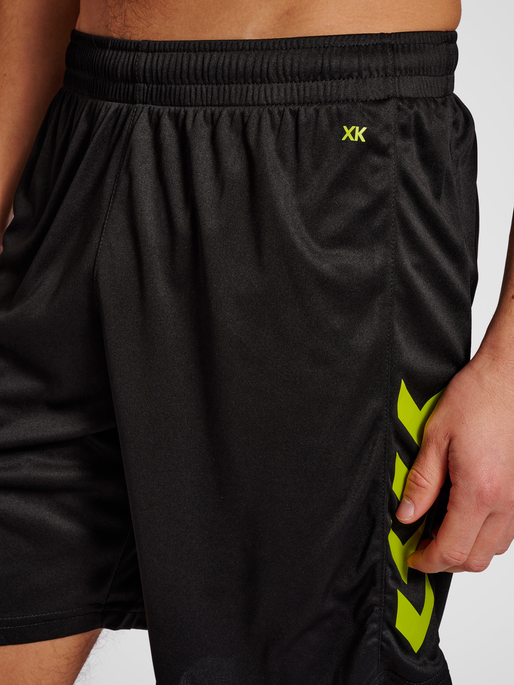 hmlCORE XK POLY SHORTS, BLACK/LIME POPSICLE, model