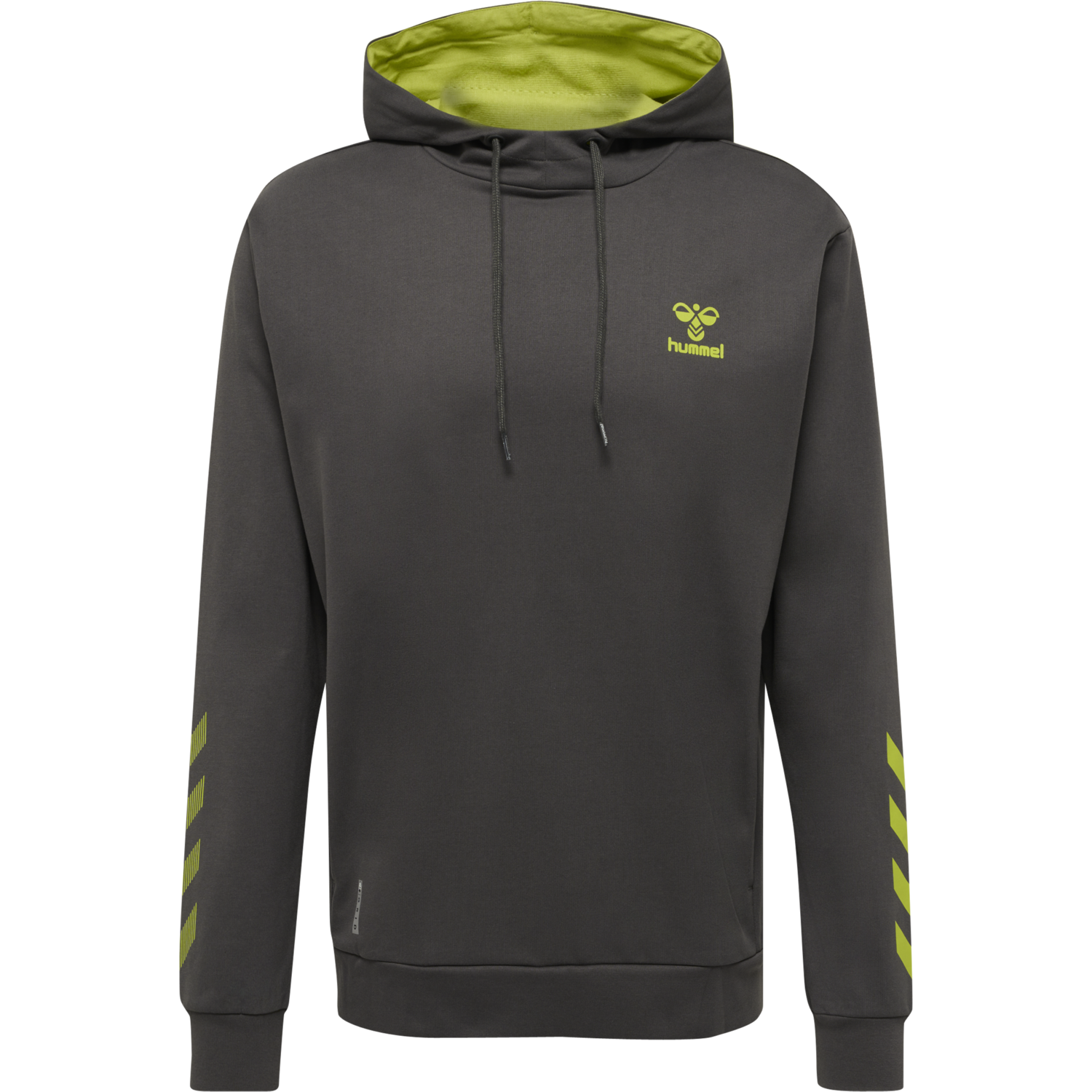 hmlOFFGRID COTTON HOODIE, FORGED IRON/DARK CITRON, packshot