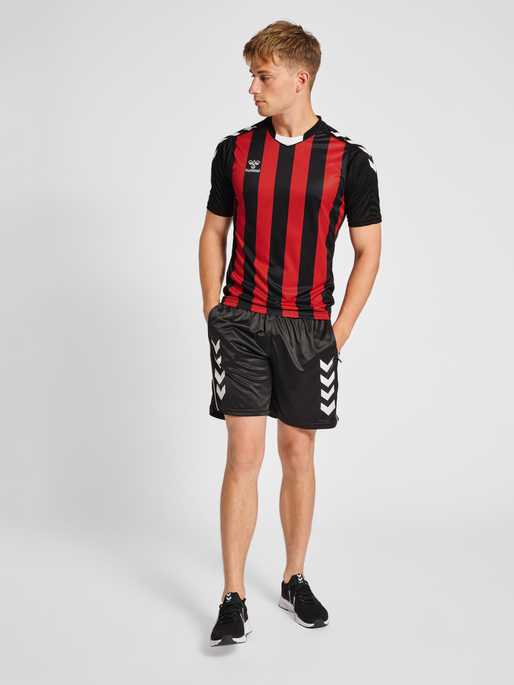 hmlCORE XK STRIPED JERSEY S/S, BLACK/TRUE RED, model