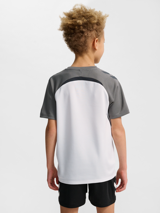 hmlLEAD 2.0 JERSEY S/S KIDS, WHITE/STEEL GRAY, model