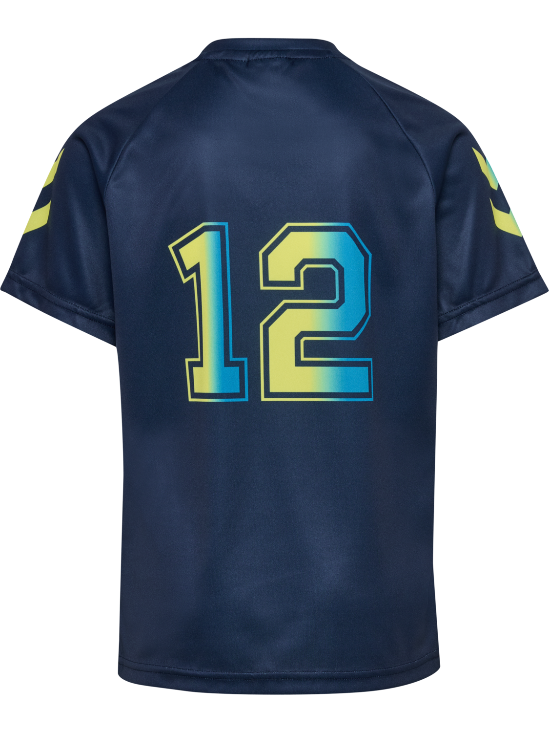 hmlSHIMMER T-SHIRT S/S, DRESS BLUES/LIMEADE, packshot