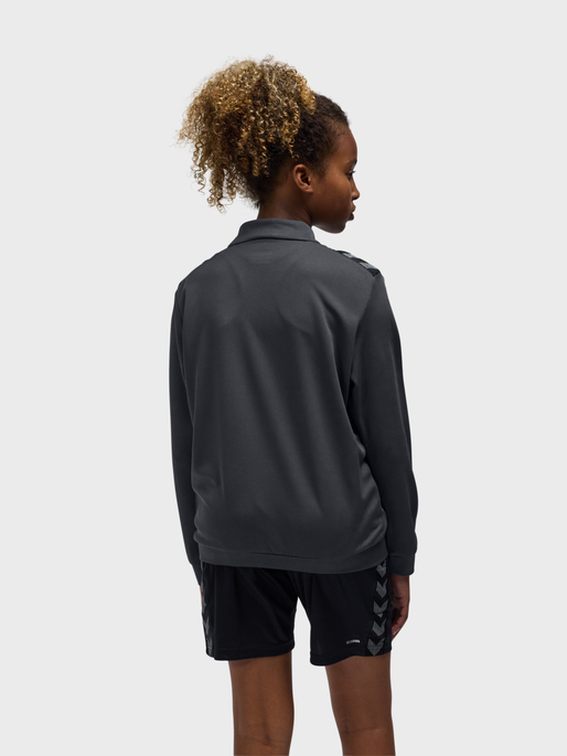 hmlAUTHENTIC PL ZIP JACKET KIDS, ASPHALT, model