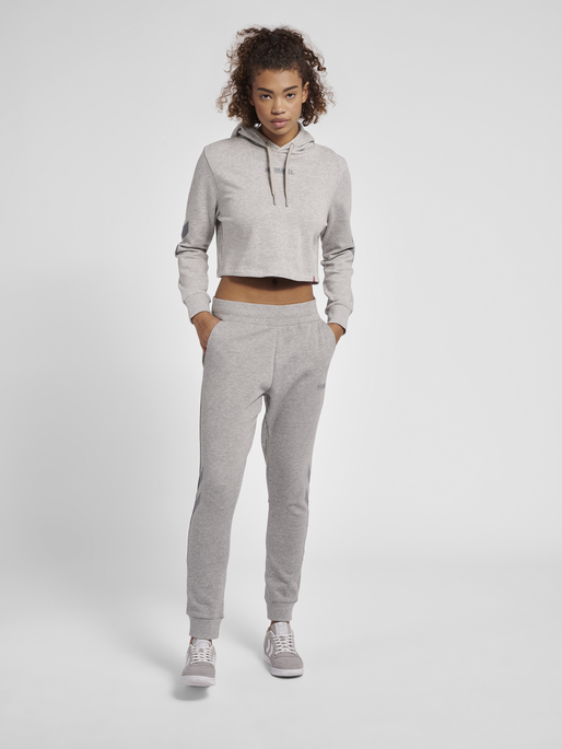 hmlLEGACY WOMAN TAPERED PANTS, GREY MELANGE, model