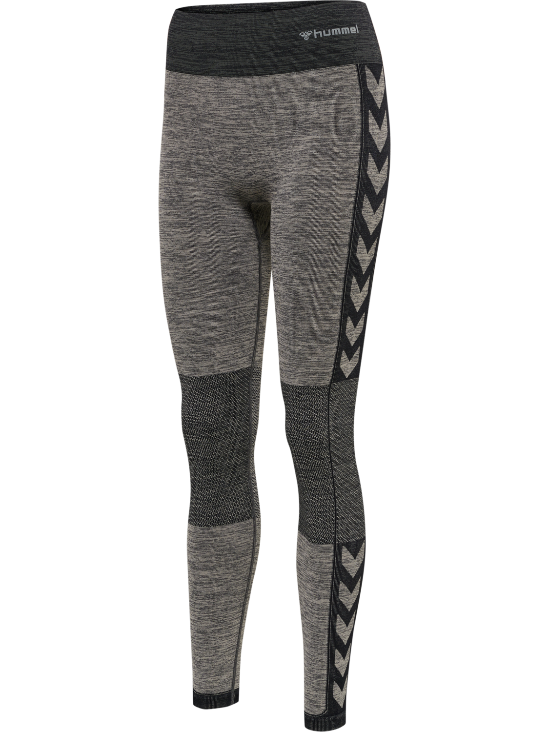 hmlCLEA SEAMLESS MID WAIST TIGHTS, CHATEAU GRAY/BLACK MELANGE, packshot