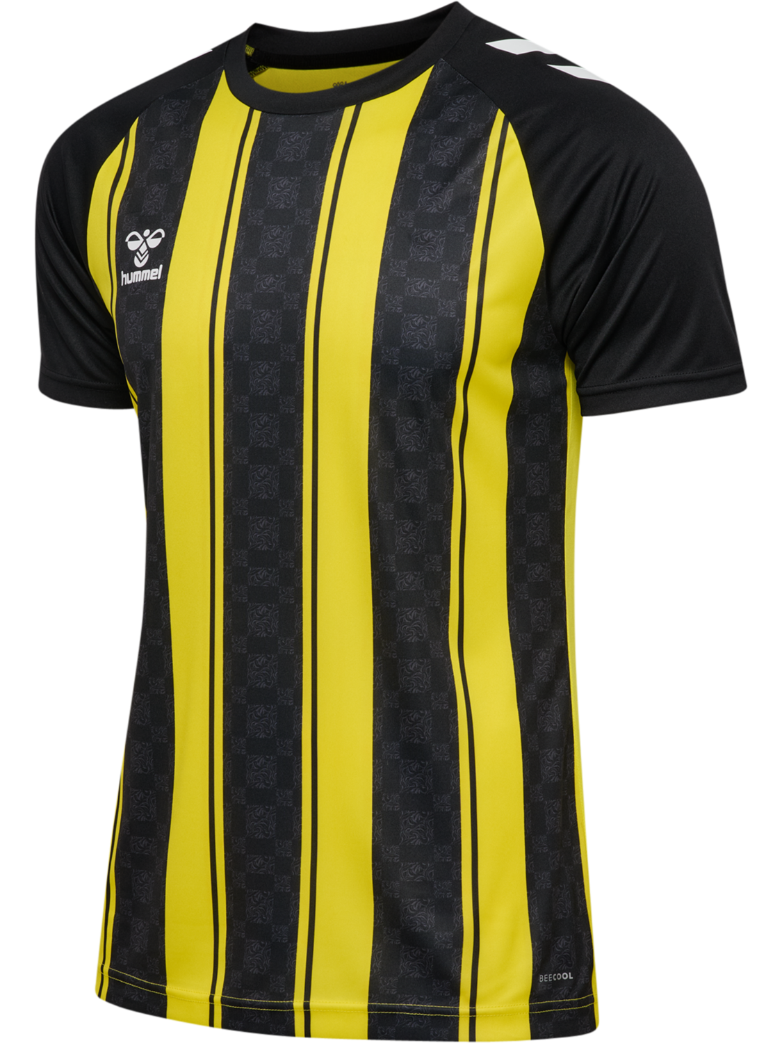 hmlMATCH STRIPED JERSEY S/S, BLAZING YELLOW/BLACK, packshot