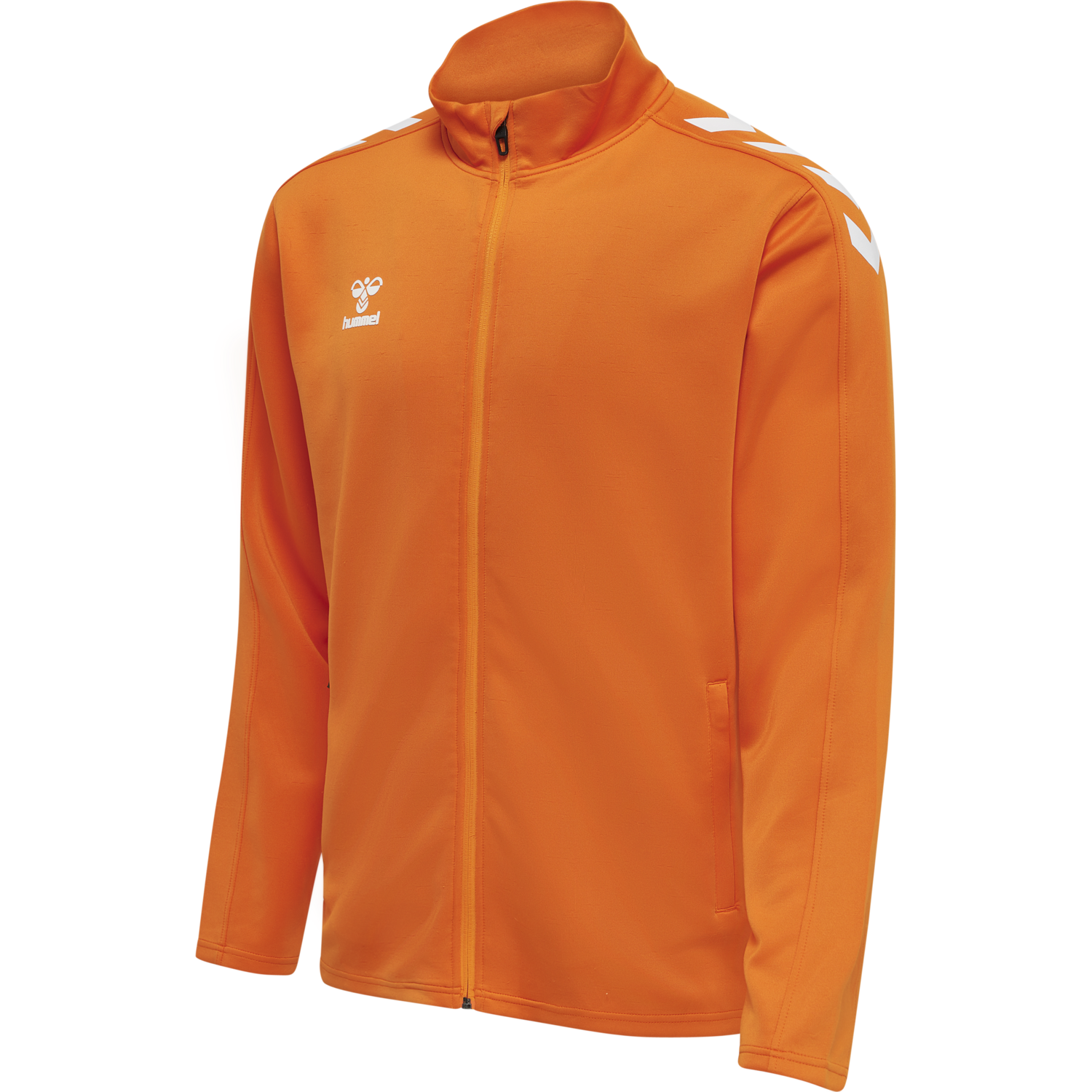 hmlCORE XK POLY ZIP SWEAT, ORANGE TIGER, packshot